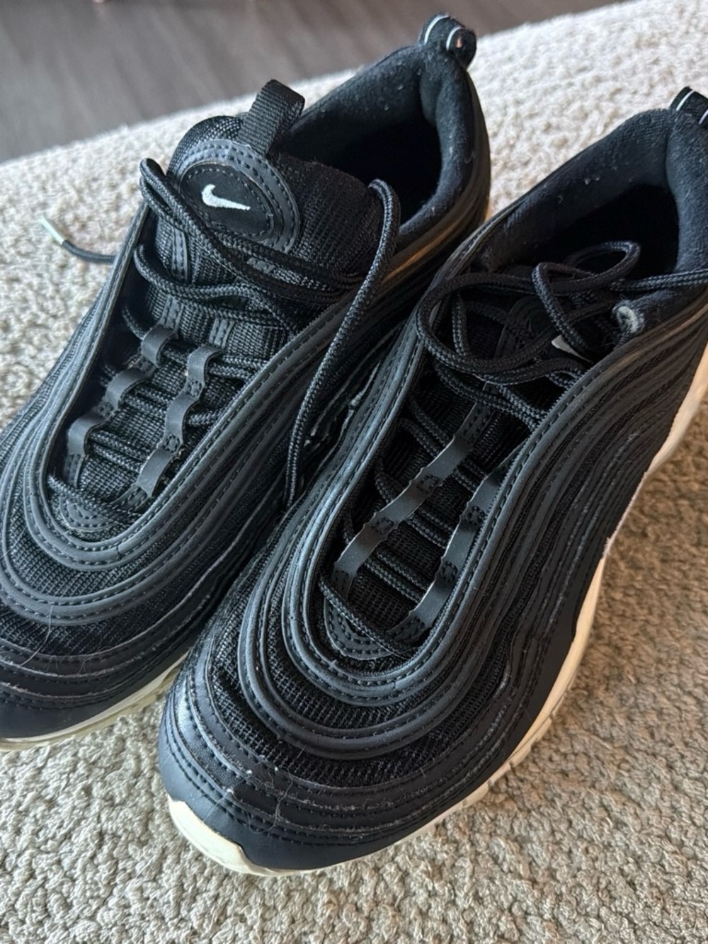 Nike Men’s Air Max 97 Sneakers - Black with White Sole